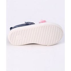 Cute Walk by Babyhug Velcro Closure Casual Shoes With Flower Applique- Blue