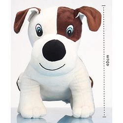 Babyhug Dog Soft Toy White and Brown - Height 35 cm