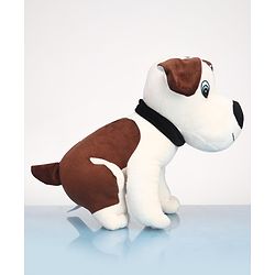 Babyhug Dog Soft Toy White and Brown - Height 35 cm