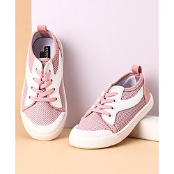 Cute Walk by Babyhug Lace Up Casual Shoes Solid- Pink