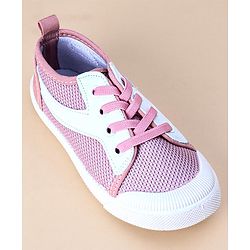 Cute Walk by Babyhug Lace Up Casual Shoes Solid- Pink