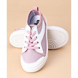 Cute Walk by Babyhug Lace Up Casual Shoes Solid- Pink