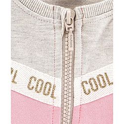Babyhug Full Sleeves Sweat Jacket with Tape Detailing - Pink