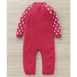 Babyhug Cotton Full Sleeves Romper Star Design - Red