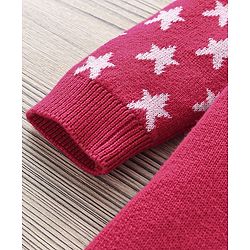 Babyhug Cotton Full Sleeves Romper Star Design - Red