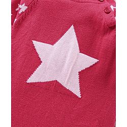 Babyhug Cotton Full Sleeves Romper Star Design - Red