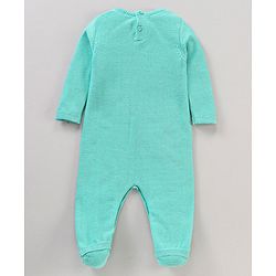 Babyhug Cotton Knit Full Sleeves Sweater Knit Winter Wear Romper - Aqua