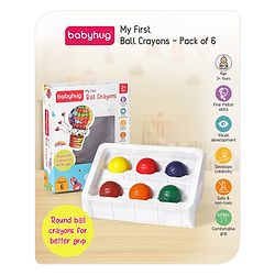 Babyhug My First Super Ball Crayons  - Pack of 6
