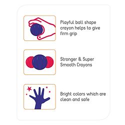 Babyhug My First Super Ball Crayons  - Pack of 6
