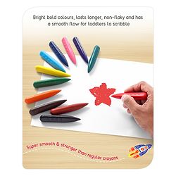 Babyhug Jumbo Triangular Crayons - 12 Shades