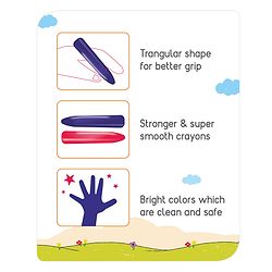 Babyhug Jumbo Triangular Crayons - 12 Shades