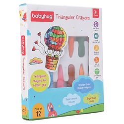 Babyhug Jumbo Triangular Crayons - 12 Shades