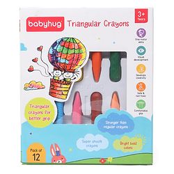 Babyhug Jumbo Triangular Crayons - 12 Shades
