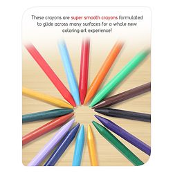 Babyhug Extra Long Erasable Crayons With Sharpener &  Eraser - Pack of 24