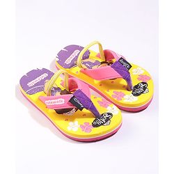 Cute Walk by Babyhug Flip Flops With Back Strap Sofia The First Print - Yellow