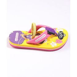 Cute Walk by Babyhug Flip Flops With Back Strap Sofia The First Print - Yellow