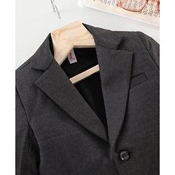 Babyhug Full Sleeves Party Wear Woven Blazer Solid- Black