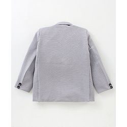 Babyhug Party Wear Full Sleeves Striped Blazer - Grey
