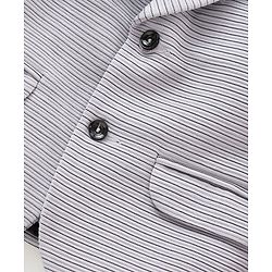 Babyhug Party Wear Full Sleeves Striped Blazer - Grey