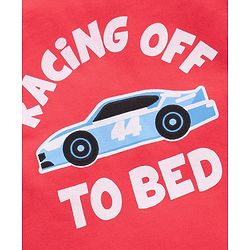 Babyhug Half Sleeves Printed T-Shirt & Pyjama Set - Red
