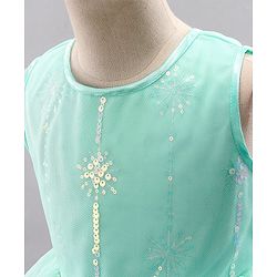 Babyhug Sleeveless Party Wear Sequinned Frock - Green
