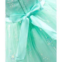 Babyhug Sleeveless Party Wear Sequinned Frock - Green