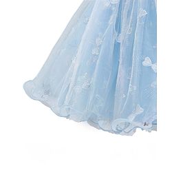 Babyhug Sleeveless Sequin Party Frock With Bow - Frozen Blue