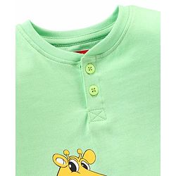 Babyhug Half Sleeves T-Shirt Giraffe Print - Green