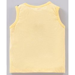 Babyhug Cotton Sleeveless T-Shirt 3D Binocular Print - Yellow