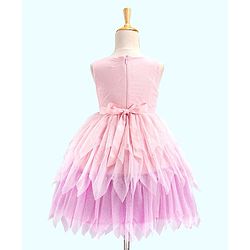 Babyhug Sleeveless Knee Length Party Wear Frock - Pink