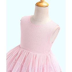 Babyhug Sleeveless Knee Length Party Wear Frock - Pink