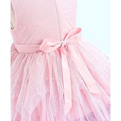 Babyhug Sleeveless Knee Length Party Wear Frock - Pink