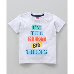 Babyhug Cotton Half Sleeves Night Suit Text & Stars Print- White & Blue