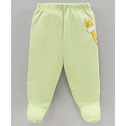 Babyhug Cotton Knit Full Length Animal Printed & Striped Bootie Pant Pack Of 3 - Multicolour