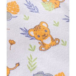 Babyhug Cotton Knit Full Length Animal Printed & Striped Bootie Pant Pack Of 3 - Multicolour