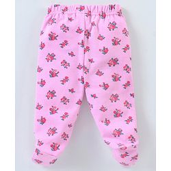 Babyhug Bootie Leggings Floral & Bear Print Pack of 3 - Pink & Purple