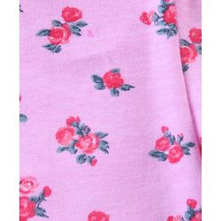 Babyhug Bootie Leggings Floral & Bear Print Pack of 3 - Pink & Purple