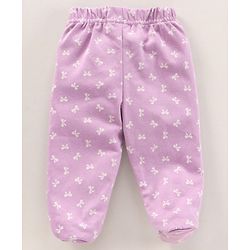 Babyhug Cotton Knit Bootie Leggings Striped Pack Of 3 - Blue