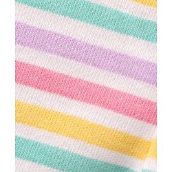 Babyhug Cotton Knit Bootie Leggings Striped Pack Of 3 - Blue