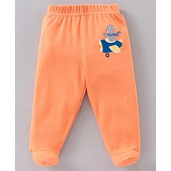 Babyhug Cotton Knit Striped & Bear Printed Bootie Leggings Pack of 3 - Multicolour