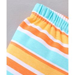 Babyhug Cotton Knit Striped & Bear Printed Bootie Leggings Pack of 3 - Multicolour