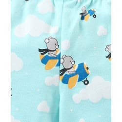 Babyhug Cotton Knit Striped & Bear Printed Bootie Leggings Pack of 3 - Multicolour