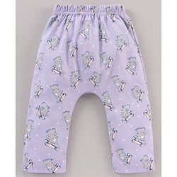 Babyhug Full Length Striped Diaper Pants Hippopotamus Print Pack of 3 - Multicolor
