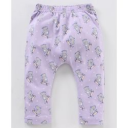 Babyhug Full Length Striped Diaper Pants Hippopotamus Print Pack of 3 - Multicolor