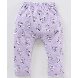 Babyhug Full Length Striped Diaper Pants Hippopotamus Print Pack of 3 - Multicolor