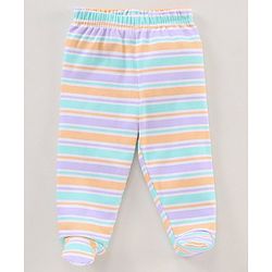 Babyhug Cotton Footed Leggings Multi Print Pack of 3  - Multicolour