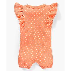 Babyhug 100% Cotton Half Sleeves Printed Romper - Pink Peach