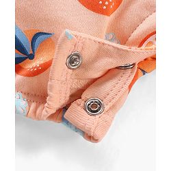 Babyhug 100% Cotton Half Sleeves Printed Romper - Pink Peach