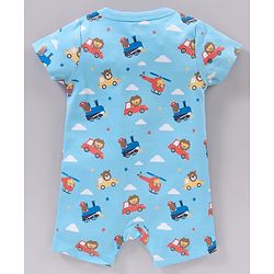 Babyhug 100% Cotton Half Sleeves Romper Multiprint Pack Of 3 - Multicolor