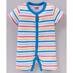 Babyhug 100% Cotton Half Sleeves Romper Multiprint Pack Of 3 - Multicolor